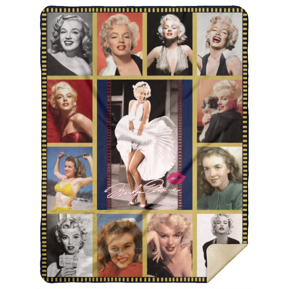 Marilyn Monroe Blanket Marilyn Monroe Quilt Fleece Sherpa Throw Blanket MSHL Premium Mink Sherpa Blanket 60x80