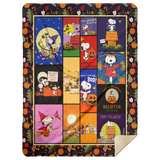 Snoopy Halloween Blanket Fleece Sherpa Throw Quilt Blanket for Bedroom Sofa - MSHL Premium Mink Sherpa Blanket 60x80