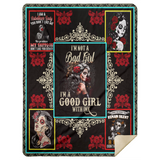 Sugar Skull Blanket Good Girl With Ink Quilt Fleece Sherpa Throw Quilt Blanket - MSHL Premium Mink Sherpa Blanket 60x80
