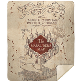 Harry Potter Blanket, The Marauders Map Blanket, Marauder's Map Blanket - MSHM Premium Mink Sherpa Blanket 50x60