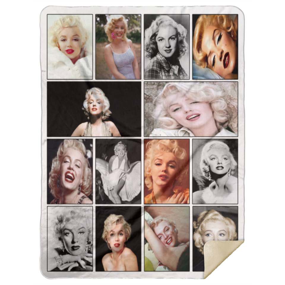 Marilyn Monroe Quilt Fleece Sherpa Throw Blanket for Bedroom Living Room Sofa - MSHL Premium Mink Sherpa Blanket 60x80