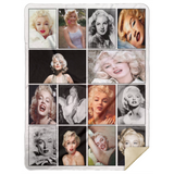 Marilyn Monroe Quilt Fleece Sherpa Throw Blanket for Bedroom Living Room Sofa - MSHL Premium Mink Sherpa Blanket 60x80