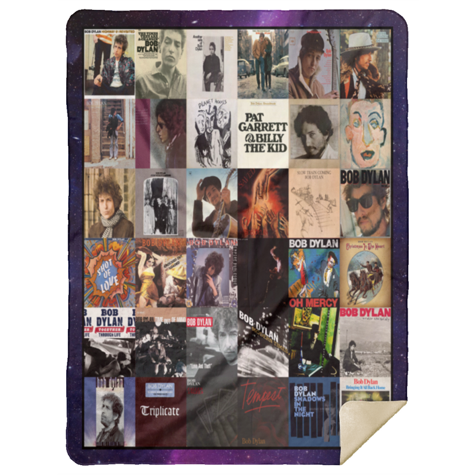 Bob Dylan Albums Quilt Fleece Sherpa Throw Blanket for Bedroom Living Room Sofa - MSHL Premium Mink Sherpa Blanket 60x80