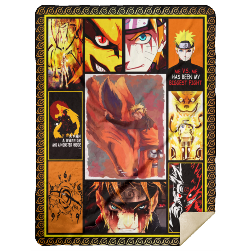 Naruto Kurama Anime Blanket Naruto Quilt Fleece Sherpa Throw Blanket MSHL Premium Mink Sherpa Blanket 60x80