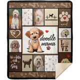 Doodle Mama Quilt Fleece Sherpa Throw Blanket for Bedroom Living Room Sofa - MSHM Premium Mink Sherpa Blanket 50x60