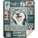 Siberian Husky Dog Blanket, Siberian Husky Fleece, Sherpa Blanket - MSHM Premium Mink Sherpa Blanket 50x60