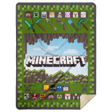 Minecraft 3D Quilt Blanket Fleece Sherpa Throw Blanket Bedroom Sofa Living Room - MSHL Premium Mink Sherpa Blanket 60x80