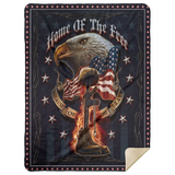 Veteran Blanket, Home Of The Free Fleece, Sherpa Blanket, Gift Ideas - MSHL Premium Mink Sherpa Blanket 60x80