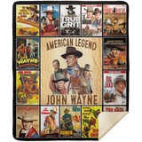 American Hero Blanket American Legend John-Wayne Blanket - Starring John Hero Wayne American Fleece Sherpa Blanket White - Fleece Sherpa Blanket - MSHM Premium Mink Sherpa Blanket 50x60
