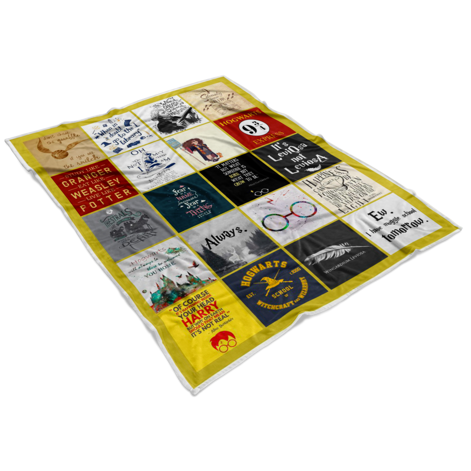 Harry Blanket Pottter Quilt - Harry-Pottter Blanket - Harry Fan Potter Blanket - Valentines Gift Idea for Men Women - Birthday Gift C (Cozy Plush Fleece 30"x40") (60"x50")  (80"x60") TL