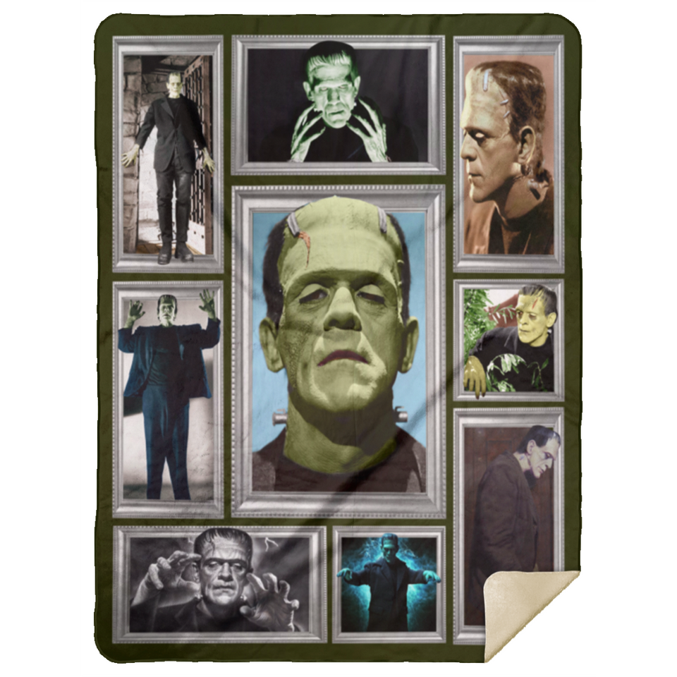 Frankenstein Blanket Quilt Fleece Sherpa Throw Lightweight Supersoft - MSHL Premium Mink Sherpa Blanket 60x80