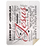 The Name of Jesus Blanket Soft Fleece Throw Blanket, The Name of Jesus Quilt - MSHL Premium Mink Sherpa Blanket 60x80