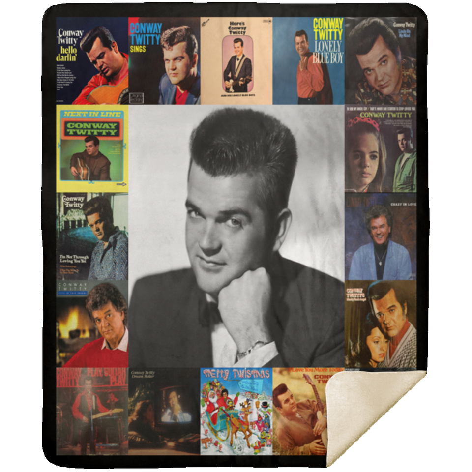 Conway Twitty Style Three Quilt Blanket Fleece Sherpa Throw Blanket Bedroom Sofa - MSHM Premium Mink Sherpa Blanket 50x60