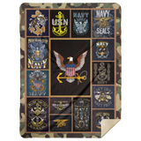 United States Navy Blanket, United States Navy Lover Fleece, Sherpa Blanket MSHL Premium Mink Sherpa Blanket 60x80