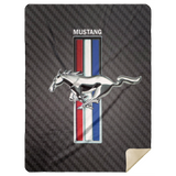 Ford Mustang Quilt Fleece Sherpa Throw Blanket for Bedroom Living Room Sofa - MSHL Premium Mink Sherpa Blanket 60x80