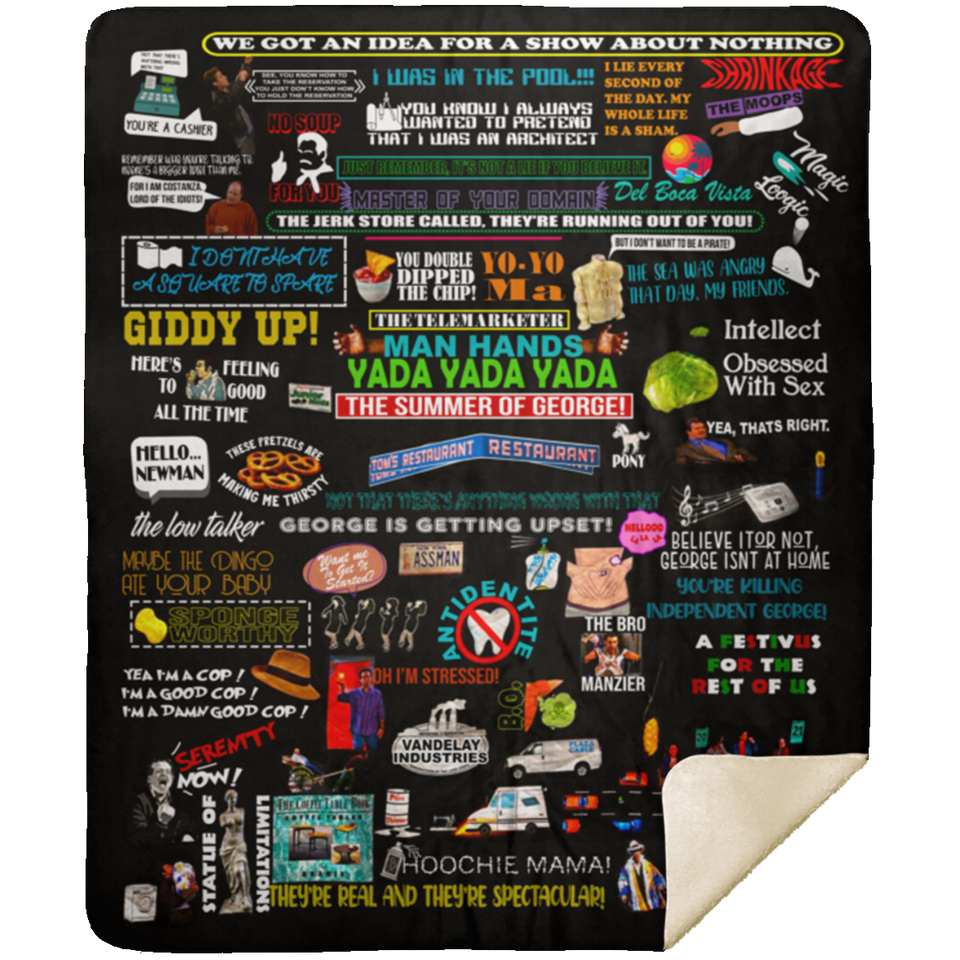 Seinfeld 30th Anniversary Blanket Fleece Sherpa Throw Quilt Blanket for Bedroom - MSHM Premium Mink Sherpa Blanket 50x60