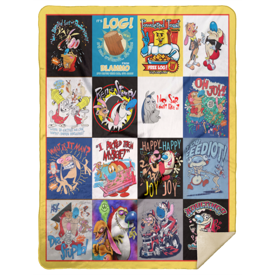 The Ren & Stimpy Show Blanket The Ren & Stimpy Show Quilt Fleece Sherpa Throw - MSHL Premium Mink Sherpa Blanket 60x80