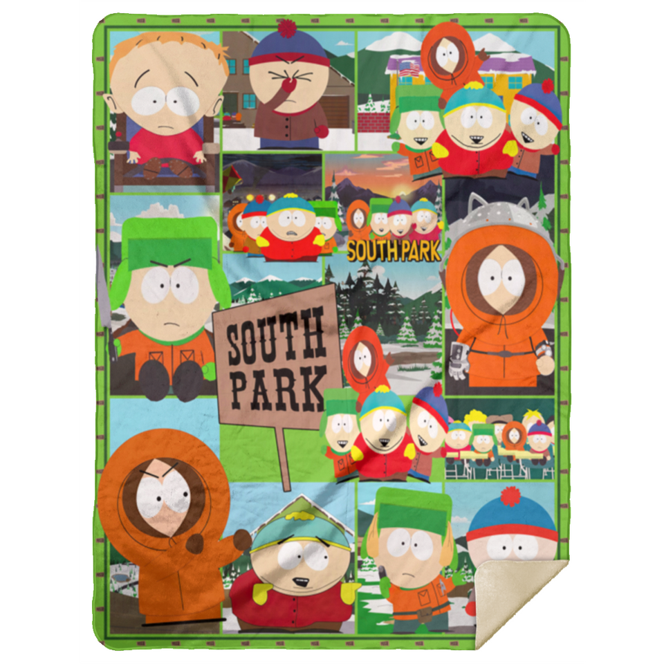 South Park Blanket, South Park TV Series Fleece, Sherpa Blanket Ver2 - MSHL Premium Mink Sherpa Blanket 60x80
