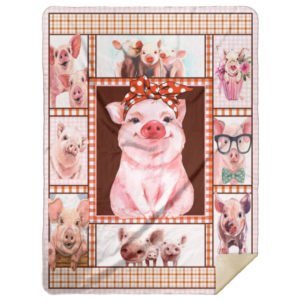 Pig Blanket, Just A Girl Who Loves Pigs Fleece, Sherpa Blanket - MSHL Premium Mink Sherpa Blanket 60x80