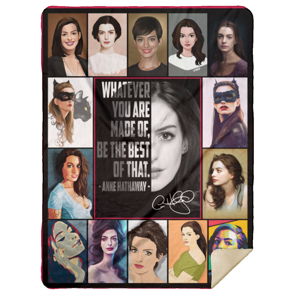 Anne Hathaway Blanket, Anne Hathaway cover Fleece, Sherpa Blanket For Fans - MSHL Premium Mink Sherpa Blanket 60x80