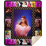 Ariana Grande illus Fleece Sherpa Throw Quilt Blanket for Bedroom Living Room - MSHM Premium Mink Sherpa Blanket 50x60