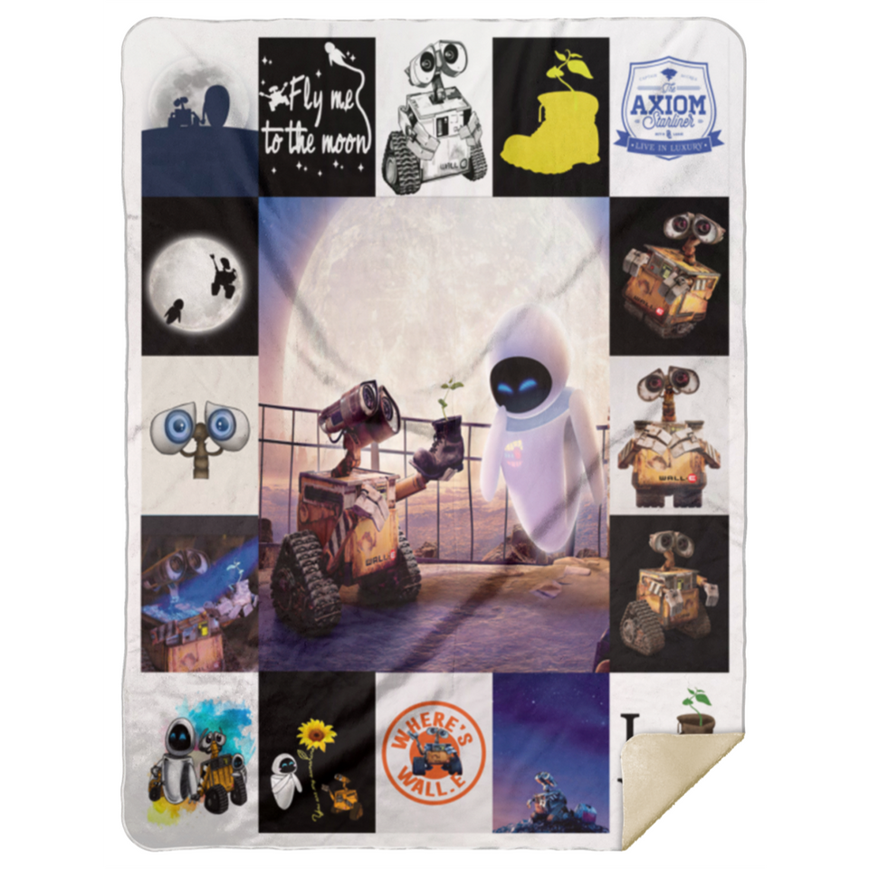 Wall-E Blanket, Wall-E Robot Movie Fleece, Sherpa Blanket - MSHL Premium Mink Sherpa Blanket 60x80