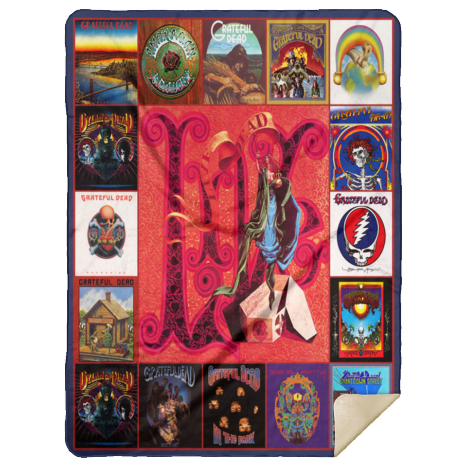 Grateful Dead Blanket, Grateful Dead Albums Fleece, Sherpa Blanket For Fans MSHL Premium Mink Sherpa Blanket 60x80