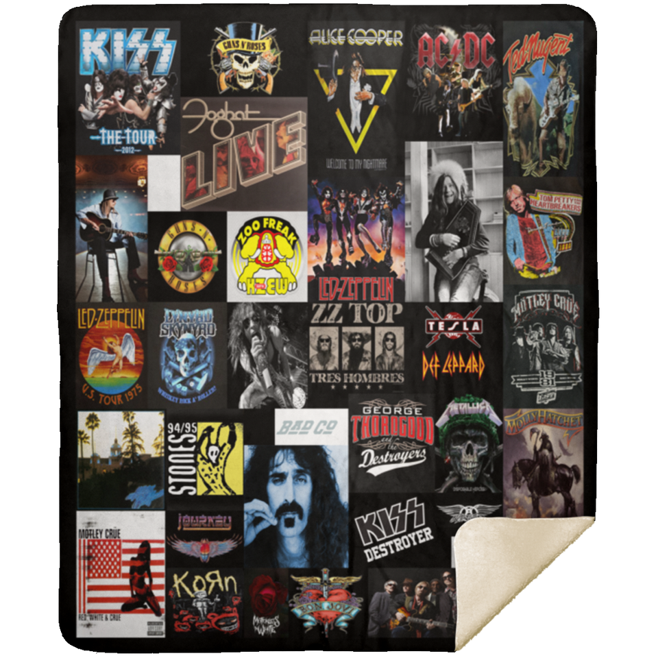Classic Rock Bands Fleece Sherpa Blanket Quilt Supper Soft Lightweight Blanket for Bedroom Living Room Sofa - MSHM Premium Mink Sherpa Blanket 50x60