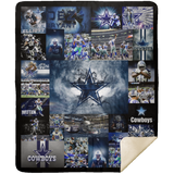 Dallas Cowboys Quilt Fleece Sherpa Throw Blanket for Bedroom Sofa - MSHM Premium Mink Sherpa Blanket 50x60
