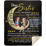 to My Sister Love You Moon and Back Birthday Fleece Sherpa Blanket Bed Throw - MSHM Premium Mink Sherpa Blanket 50x60
