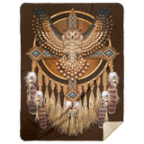 Native American Beadwork Owl Mandala Blanket Native American Quilt Fleece Sherpa MSHL Premium Mink Sherpa Blanket 60x80