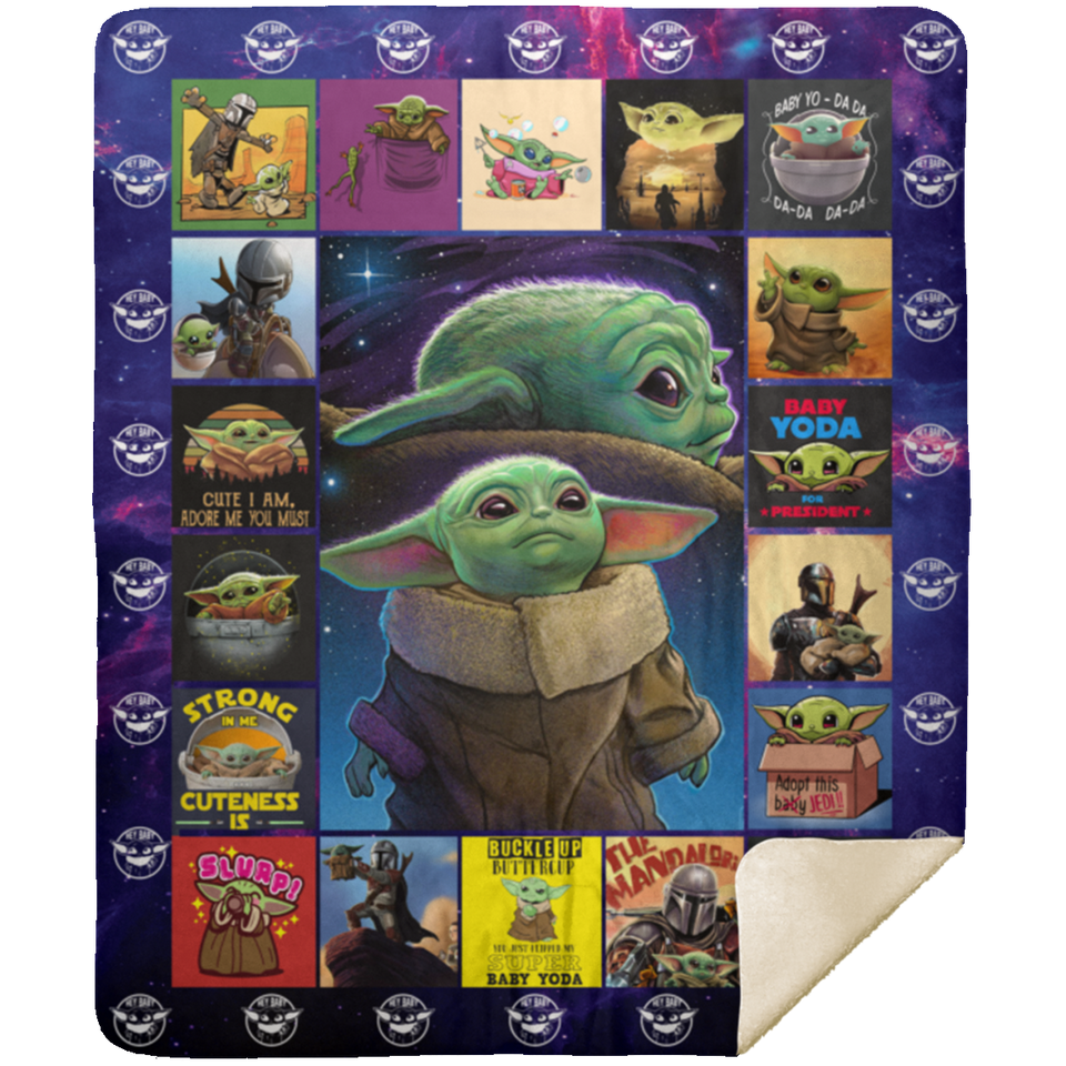 Baby Yoda Blanket, Star Wars Blanket, The Mandalorian Blanket - Fleece Sherpa - MSHM Premium Mink Sherpa Blanket 50x60
