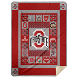 Ohio State Buckeyes Blanket, Ohio State Buckeyes Quilt, Fleece Sherpa Quilt Supper Soft Lightweight - MSHL Premium Mink Sherpa Blanket 60x80