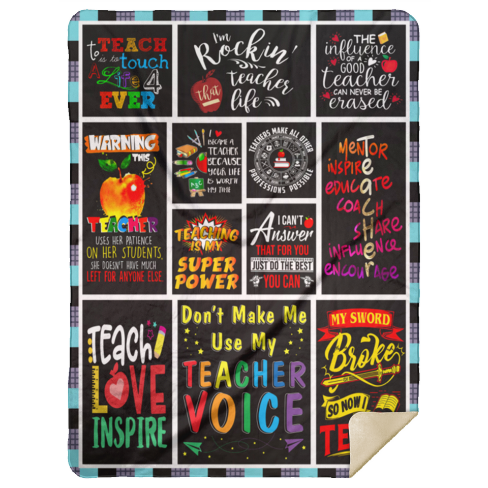Teacher Blanket for Birthday Back to School Teachers' Day Fleece, Sherpa Blanket MSHL Premium Mink Sherpa Blanket 60x80