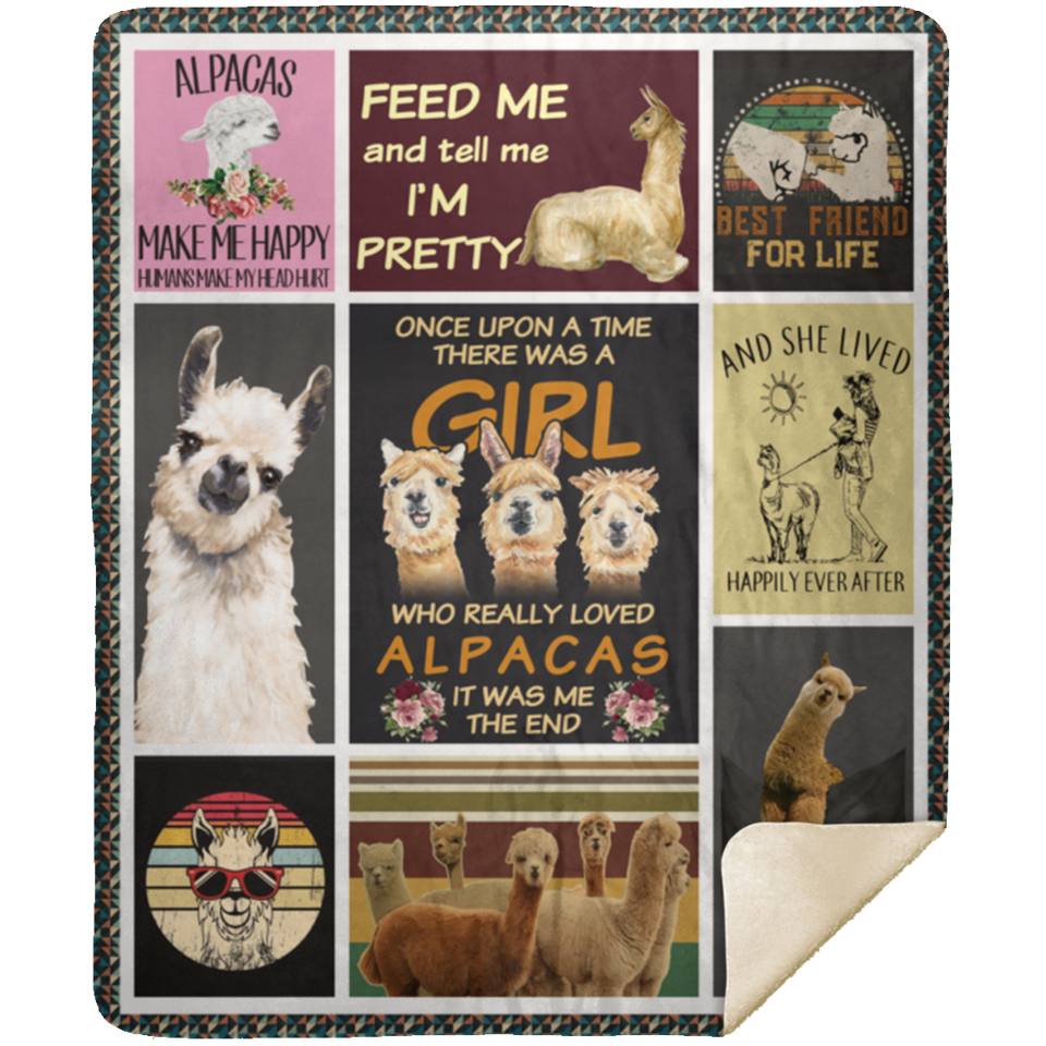 Love Alpaca Blanket Alpaca Quilt Fleece Sherpa Throw Blanket - MSHM Premium Mink Sherpa Blanket 50x60
