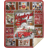 Christmas Cat Blanket It's The Most Wonderful Time Of The Year Quilt Fleece MSHM Premium Mink Sherpa Blanket 50x60