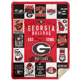 Georgia Bulldogs Blanket University of Georgia Quilt Fleece Sherpa - MSHL Premium Mink Sherpa Blanket 60x80