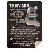 To My Son Blanket, Family Fleece, Sherpa Blanket Gift for Father's Day, Birthday MSHL Premium Mink Sherpa Blanket 60x80
