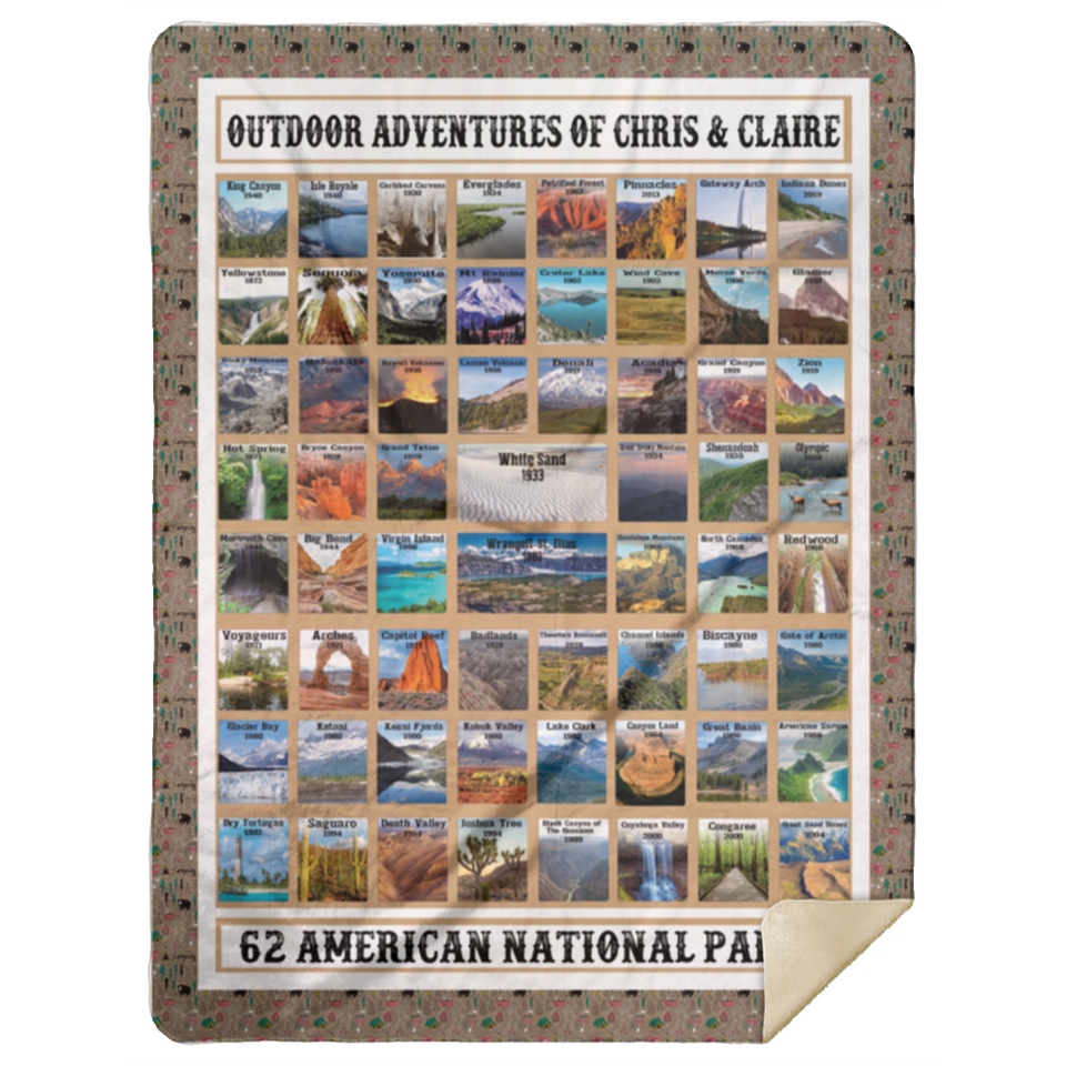 OUTDOOR ADVENTURES OF CHRIS & CLAIRE - MSHL Premium Mink Sherpa Blanket 60x80