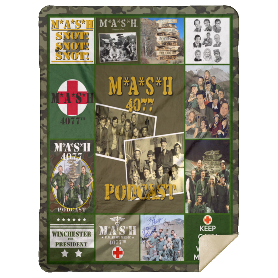 M A S H TV series Blanket, M A S H 4077 Fleece, Sherpa Blanket MSHL Premium Mink Sherpa Blanket 60x80