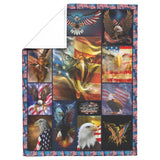 Bald Eagle American Flag Wind 3D Fleece