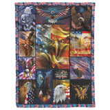 Bald Eagle American Flag Wind 3D Fleece