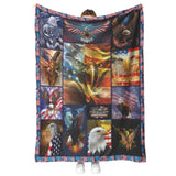Bald Eagle American Flag Wind 3D Fleece