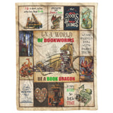 Be A Book Dragon Sherpa Blanket - in A World of Bookworms Dragon Blanket  copy