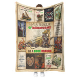 Be A Book Dragon Sherpa Blanket - in A World of Bookworms Dragon Blanket  copy