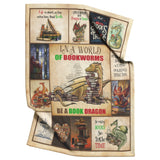 Be A Book Dragon Sherpa Blanket - in A World of Bookworms Dragon Blanket  copy