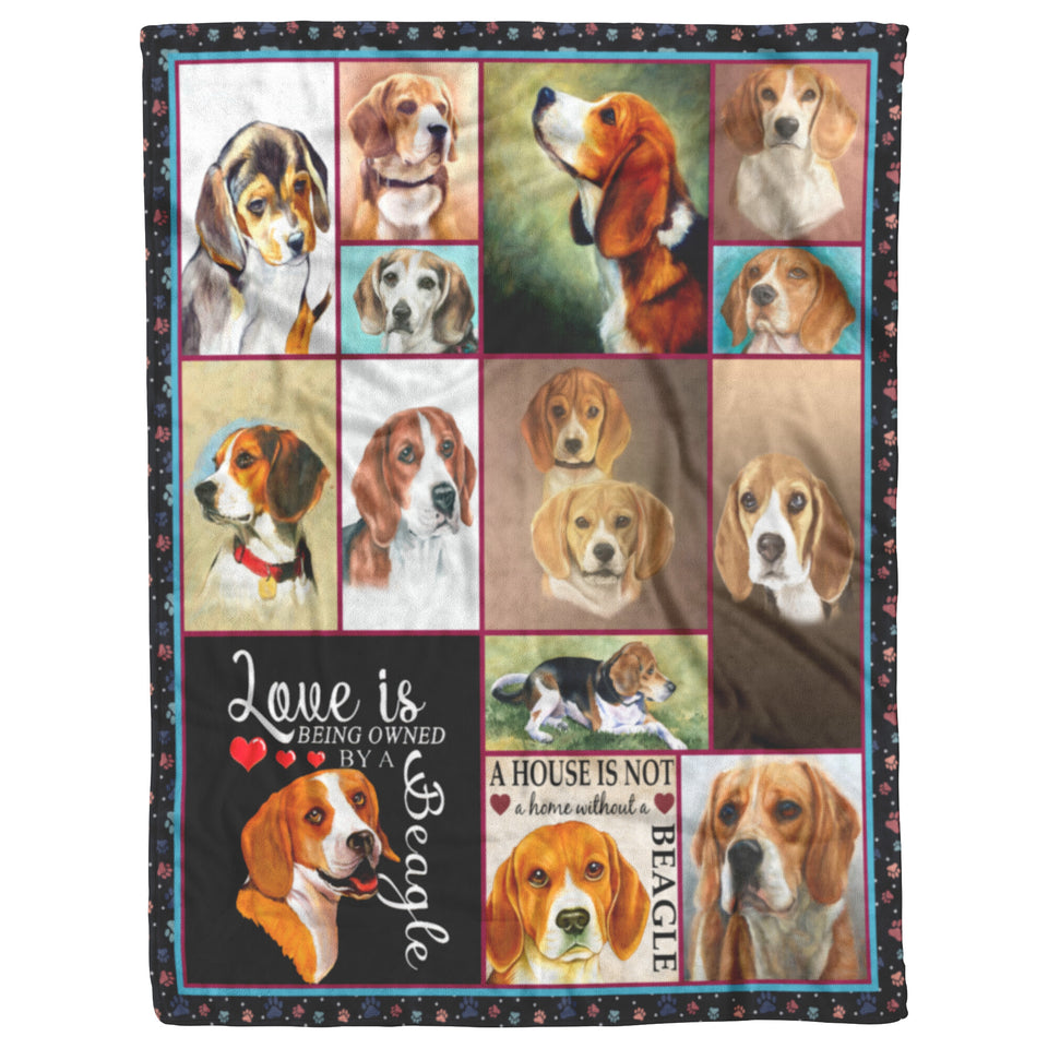 Beagle Blanket, Love Is Being Owned By A Beagle Fleece, Sherpa Blanket