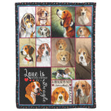 Beagle Blanket, Love Is Being Owned By A Beagle Fleece, Sherpa Blanket