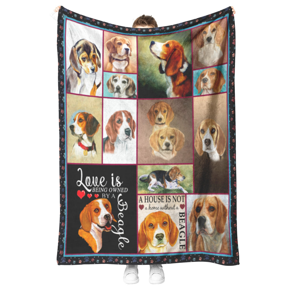 Beagle Blanket, Love Is Being Owned By A Beagle Fleece, Sherpa Blanket