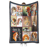 Beagle Blanket, Love Is Being Owned By A Beagle Fleece, Sherpa Blanket
